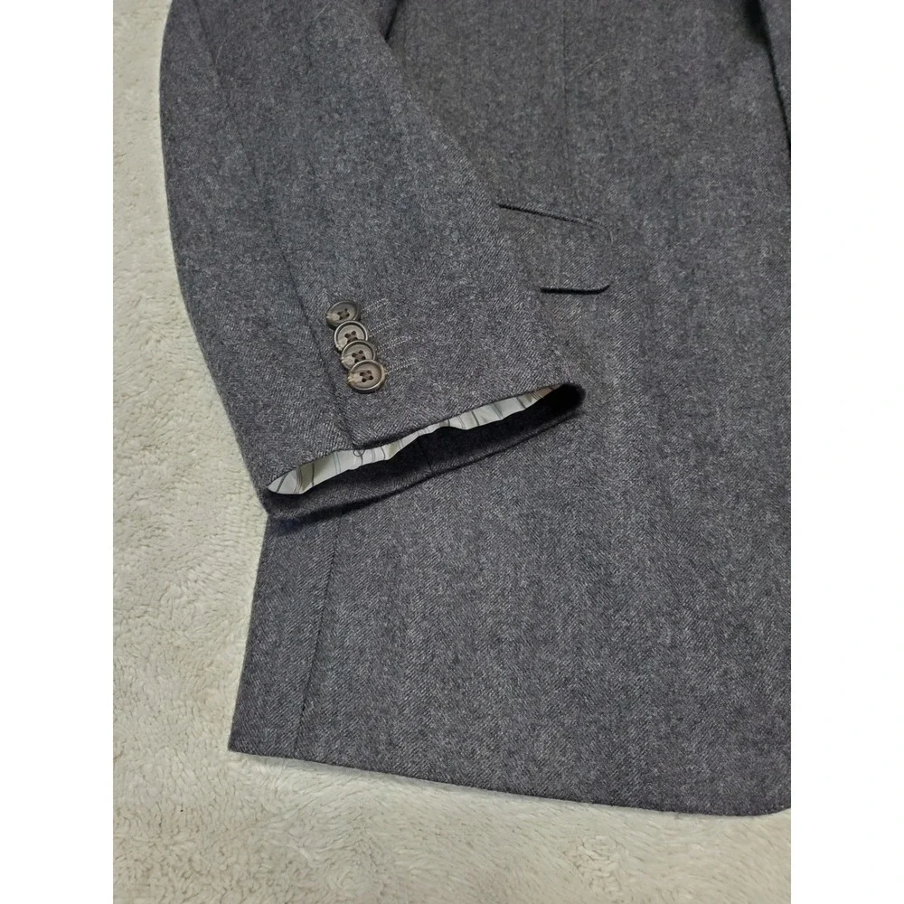 Lauren Ralph Lauren Gray Wool Slim Suit Jacket Blazer Men 43 L Office Classic‎